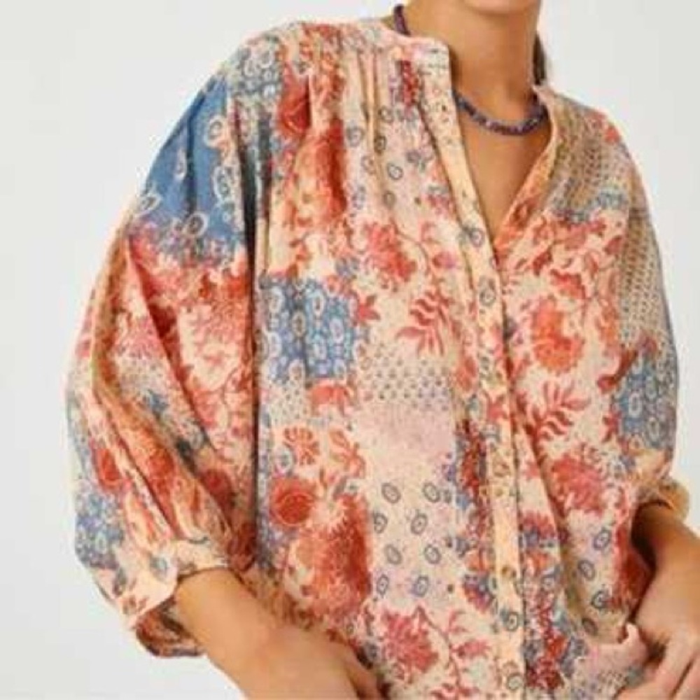 Anthropologie Pilcro Dolman Sleeve Button Down Blouse XL - Picture 2 of 5